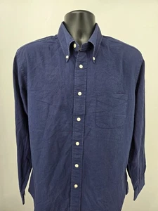 Brooks Brothers Shirt Adult Large Blue Dress Long Sleeve Business Preppy Men - Picture 1 of 15