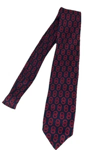 Vintage Battaglia Seidenkrawatte dunkelblau rot Herrenkrawatte Luxus Beverly Hills Kettenglied " - Bild 1 von 12