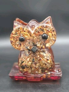 Vintage Lucite Acrylic Resin Owl Napkin Holder Kitsch 1960s Kitchen 4.5" Tall - Picture 1 of 4
