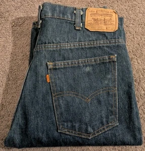 Vintage Levi’s 517 40517-0215 Orange Tab Blue Denim Bootcut Jeans Made In USA - Picture 1 of 7