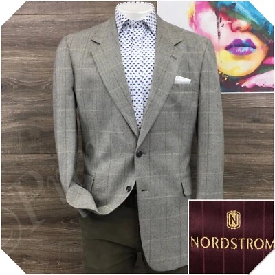 VINTAGE NORDSTROM Mens Blazer Sport Coat Casual Jacket Size 44L Wool Suit USA - Image 1 of 4