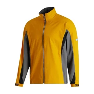 NWT Footjoy Dryjoys Hydrolite Rain Jacket, 28614, Mustard / Charcoal / Black - Picture 1 of 3