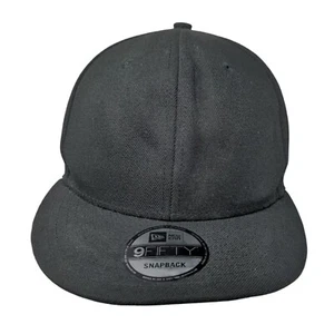 New Era Snapback Hat Black One Size Solid 6 Panel Vent Holes Blank - Picture 1 of 7