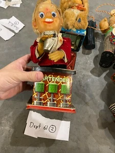 Rosko Smoking Bartender - 1960's Toy Bar Decoration - NOT WORKING - Picture 1 of 6