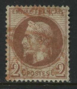 France 1863 2 centimes red brown yellowish used - Picture 1 of 1