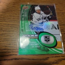 SAMUEL FAGEMO 2022-23 UPPER DECK TRILOGY ROOKIE RENDITIONS GREEN AUTO SP /99