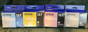 2016 & 2019 Genuine Epson 157 Ink Cartridges Lot of 4 - Picture 1 of 3