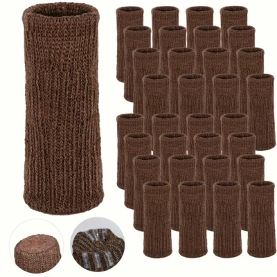 Morvat Brown Furniture Leg Socks for Table, Chairs, & Furniture, Small, 32 Pack