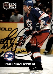 Paul MacDermid - Signed 1991-92 Pro Set Card #269 - Winnipeg Jets - Picture 1 of 2