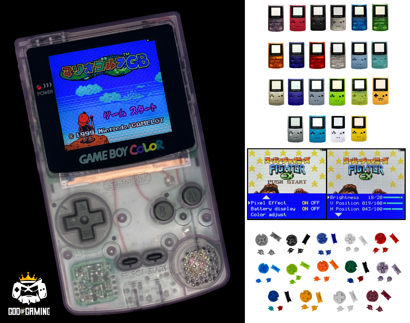Nintendo Game Boy Color GBC IPS Q5 XL Backlit Backlight Bright LCD PICK COLOR!