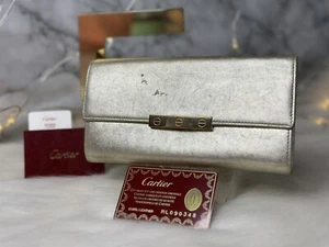 AUTHENTIC CARTIER GOLD LOVE COLLECTION CALFSKIN LEATHER LONG BIFOLD WALLET - Picture 1 of 14
