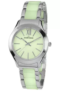 Jacques Lemans Women's Watch Ceramic Steel / Light Green 1-1796K - Picture 1 of 2