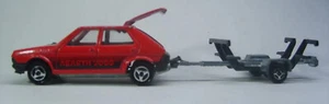 1:55 80's Majorette No. 239 Red Fiat Ritmo Abarth 2000 w/ Trailer #21170 France - Picture 1 of 12