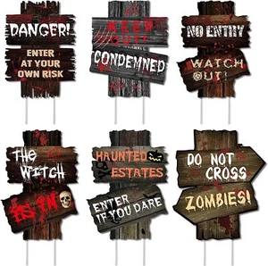 Lapogy Halloween Decorations Yard Signs Stakes Props,6 PCS Halloween Decor - Picture 1 of 6