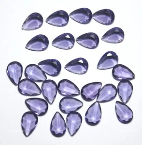 Lote de 10 piezas de suministros de joyería facetada de diseñador de amatista pera creada en laboratorio 4x13x18 mm - Imagen 1 de 5