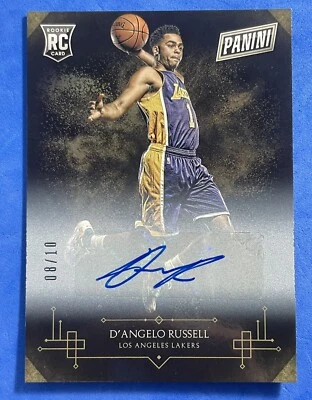 2015 Panini Black Friday SSP Auto D’Angelo Russell RC Rookie 8/10 #10 Lakers - Image 1 of 4