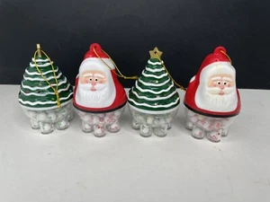 4 Plastica Albero di Natale Babbo Natale Lotto Pals Selettore Numero Ornamenti 3” Kitschy - Foto 1 di 14