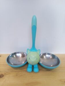 Alessi Tigrito Cat Pet Food Bowl by Miriam Mirri - turquoise blue & green