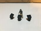 1:64 Scale Diecast Garden Figure with 3 Waste Trash Cans - 4 Different Pieces