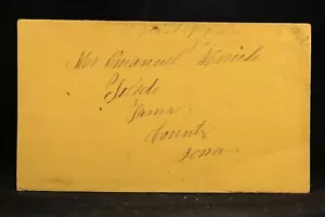 Kansas: Bishop 1874 Stempelloser Brief + toller Brief, Frau & bezahlt, DPO Jewell Co - Bild 1 von 5