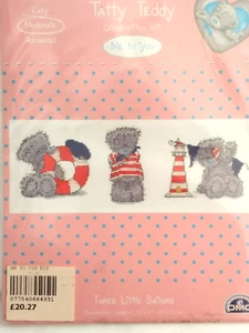 DMC Kreuzstich Set BL1077/72 25 * 10cm #14 Three Little Sailors Tatty Teddy - Bild 1 von 3