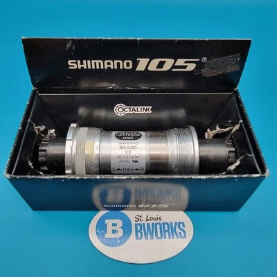 Shimano 105 BB-5500 68x118.5mm Octalink V1 Spline English Bottom Bracket  f16 - Image 1 of 4