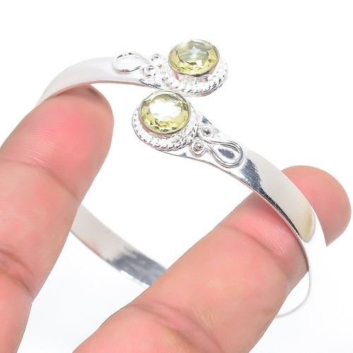 VALENTINO Bracciale Gioielli Argento Sterling 925 Gemma Quarzo Limone Regolabile