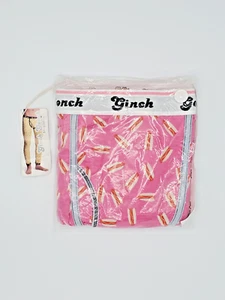 2000's GINCH GONCH PINK HOT DOG Mens Long John Large Vintage Underwear - Picture 1 of 8