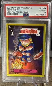2022 Garbage Pail Kids Chrome S5 PSA 9 Yellow Refractor 220/275 Gory Rory 190a