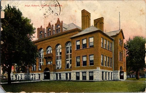 Antique Postcard 1909 High School Charles City Iowa - Bild 1 von 2