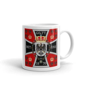 Taza de café/té de cerámica águila prusiana - Imperio alemán Kaiser GOTT CON NOSOTROS taza - Imagen 1 de 3