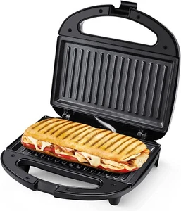 TOSTAPANE TOSTIERA PER TOAST PIASTRA 750W GRIGLIA GRILL SANDWICH ANTIADERENTE - Imagen 1 de 6