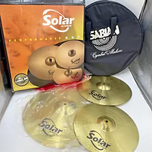 Solar by Sabian Cymbals Boxed - 14" Hi-Hats, 16" Crash & 20" Ride B14 - Picture 1 of 24