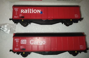 KLEIN MODELLBAHN 3159 e 3153 Carri railion e DB Cargo 2 pz - Foto 1 di 15