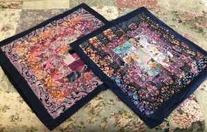 KONVOLUT 2 GROSSE VINTAGE BUNTE PATCHWORK KISSENBEZÜGE HANDGEFERTIGT IN RUSSLAND - Bild 1 von 12