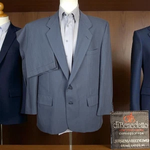 di Benedetto 2 Piece Suit Mens 44R 38X30 Gray Single Vented Vintage - Picture 1 of 12