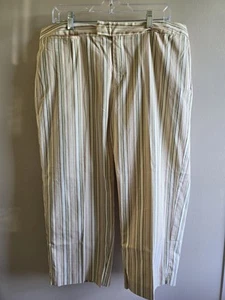 Women's JH Collectable Stretch Multicolor Striped Cropped Wide Leg Pants Sz 16W - Picture 1 of 12
