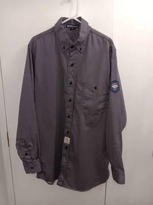 Bocomal FR Shirt XL Plaid Button Down Flame Resistant CAT2 Work Wear Welding - Image 1 of 4