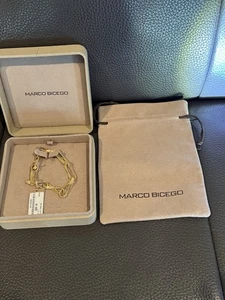 NEW Marco Bicego MarrakechOnde 18K Y Gold Twisted DoubleCoil Link Bracelet +case - Picture 1 of 20