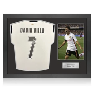 David Villa Signed Valencia 2024-25 Football Shirt. Icon Frame - Picture 1 of 5