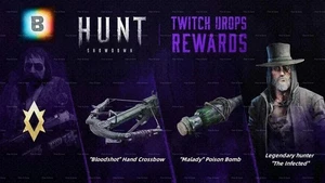 Hunt: Showdown Twitch Drops 3 items: Hand Crossbow+ Poison Bomb+"The Infected" - Picture 1 of 1