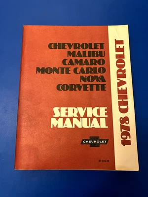 Chevrolet Malibu Camaro Monte Carlo Nova Corvette 1978 manual de servicio ST329-78 Foto 1 de 4