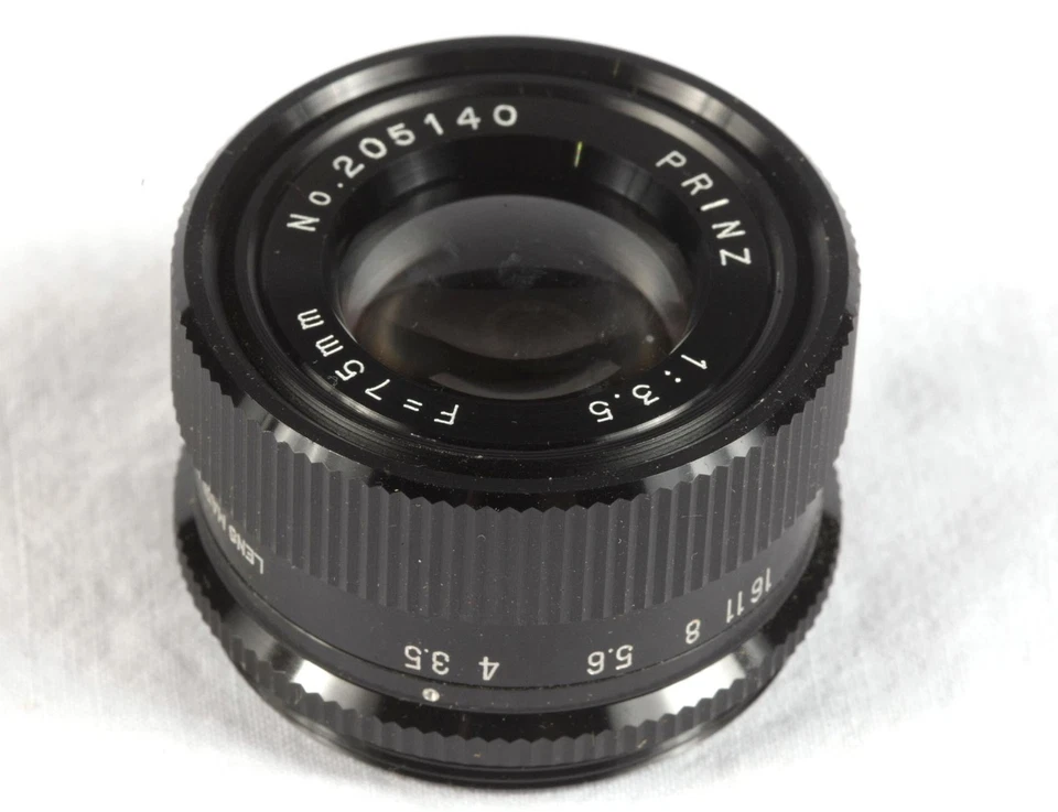 Nuevo objetivo agrandador de fotos Prinz 75 mm f/3,5 cuarto oscuro con tapas en caja original Foto 1 de 4