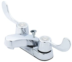OakBrook 67090W-5101 Chrome Low Lead 2-Handle Lavatory Pop-Up Faucet 4 in. - Picture 1 of 2