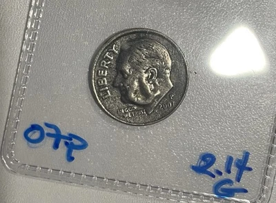 2007p Roosevelt Dime Error RARE 2.14g Struck Through, Die Gauge, DDO/DDR - Image 1 of 4