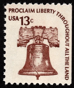 US Stamp Scott # 1595 Mint NH - 13 Cents Brown Liberty Bell Americana Series - Picture 1 of 1
