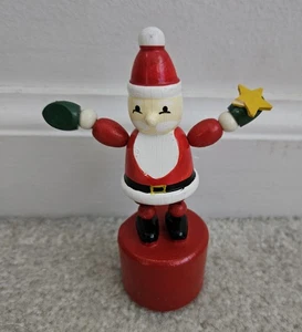 Vintage Holz Weihnachten Weihnachtsmann Daumenpuppe Mittlerer Westen Importeure von Cannon Falls - Bild 1 von 10