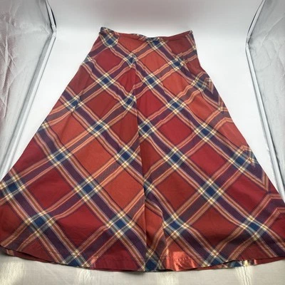 Vintage Y2K Liz Claiborne Red Plaid Bubble Maxi Skirt Sz 12 Y2K - Image 1 of 4