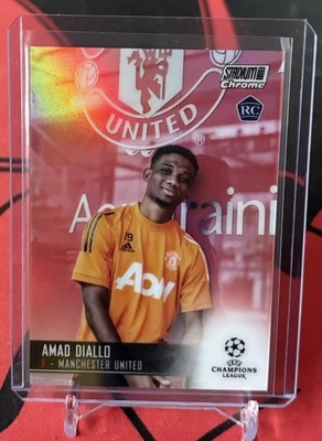 2020-21 Topps Stadium Club Chrome UEFA Refractor Amad Diallo Rookie RC - Image 1 of 2