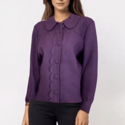 Новый с Ярлыками Boden фиолетовый шерсти с оборками пальто размер 14 - Изображение 1 из 4